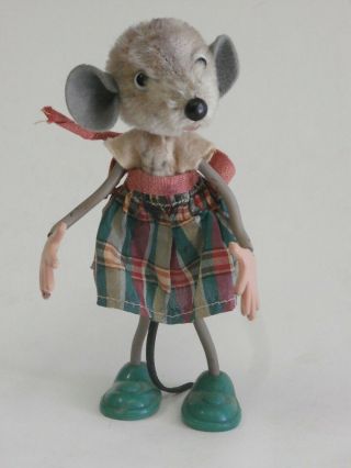 Rare Vintage Germany Schuco Bigo - Fix Bendable Posable Girl Mouse