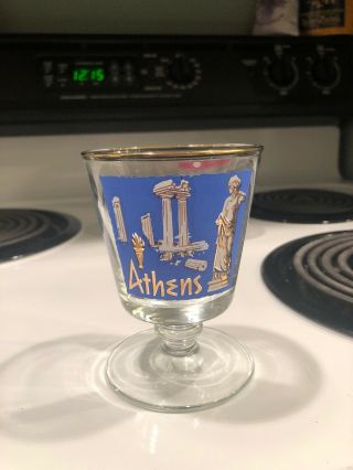 Vintage Mid Century Libbey Cities Goblet Glass - Athens