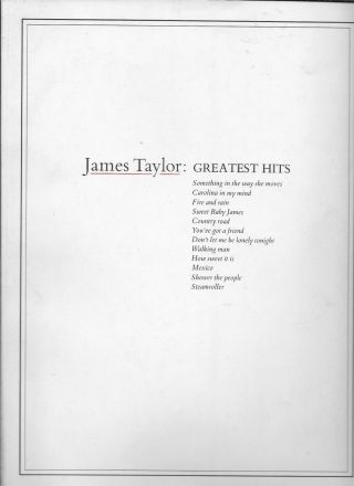 James Taylor Greatest Hits Sheet Music Songbook (80 Pages) From 1978