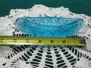 Vintage Blue Daisy & Button Glass Boat Canoe Whimsy Trinket Or Toothpick Holder