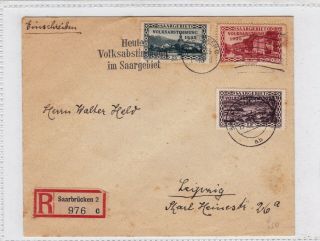13/1/1935 Letter With Stamps From Saargebiet To Germany