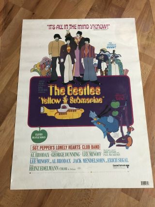 Beatles Yellow Submarine Promotional Poster For Movie Dvd Release 1999 18” X 25”