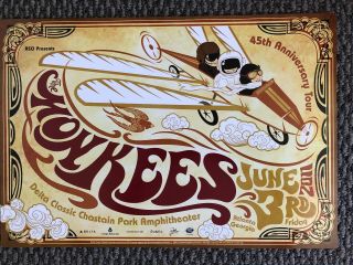 2011 The Monkees Authentic U.  S.  45th Anniversary Tour Poster Atlanta Ga Davy