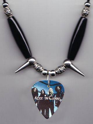 Alice In Chains Band Photo Guitar Pick Necklace - Aic