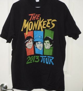 Monkees 2013 Tour T - Shirt Black Xl Michael Nesmith Micky Dolenz Peter Tork