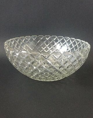 Anchor Hocking Waterford Waffle Serving Bowl & 6 Berry Bowls Glass