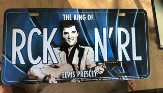 Elvis Presley Metal License Plate " The King Of Rck N 