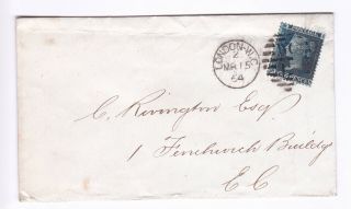 Gb.  Qv.  Sg 45,  2d Blue,  Plate 9 On Cover To London.  1864.