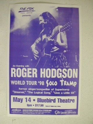 Roger Hodgson Of Supertramp Handbill Poster