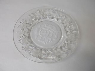 Set Of 5 Princess House Fantasia Crystal Frosted Poinsettia 6 " Plate