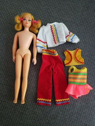 Vintage Barbie Living Skipper Doll 1117,  1143 Swimsuit,  1249 Sunshine Outfit