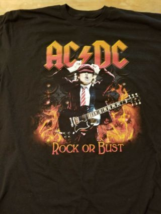 AC/DC 2016 Rock or Bust World Concert Tour Tshirt XL Black Angus Young 2