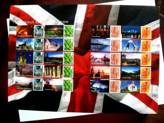 Gb Stamp Sheet Of Smilers Of Glorious United Kingdom 2008