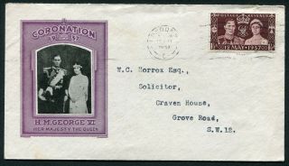 Gb 1937 Coronation 1½d On Illustrated First Day Cover