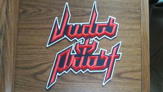 Judas Priest 2,  Sew On Red With White Edge Embroidered Large Back Patch