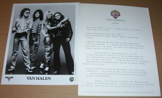 Van Halen 1984 Album Warner Bros.  Press Kit & 8x10 B&w Photo Eddie Alex
