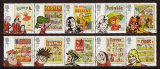 Great Britain 2012 Comics Set Of 10 In Strips Of 5 Fine