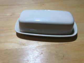 Vintage Corning Ware Covered Butter Dish White