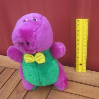 Barney & Friends Purple Dinosaur Pbs Plush Doll W/ Bow - Tie 1990s Kids Tv Toy 6 "