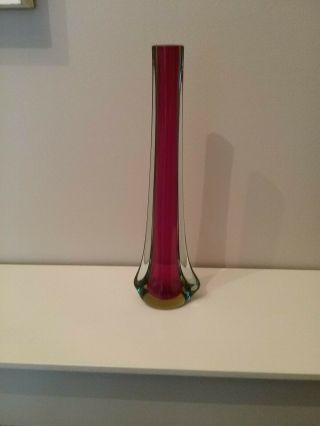 Wonderful " Murano/sommerso/flavi " Art Glass Stem Vase.