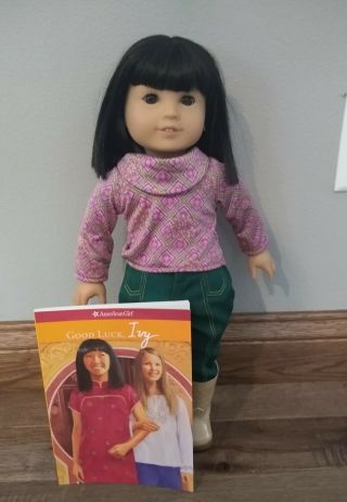 American Girl Ivy Ling Doll In Outfit And Book - Retired