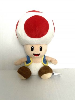 6” Nintendo Official Mario Toad Plush Stuffed Toy Authentic Licensed