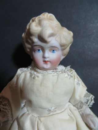 Antique 6” All Bisque Doll Molded Hair Jointed Arms & Legs Marked 5 Germany 2