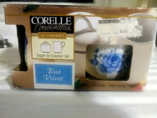 Corelle Coordinates Accessories Blue Velvet Sugar & Creamer Set