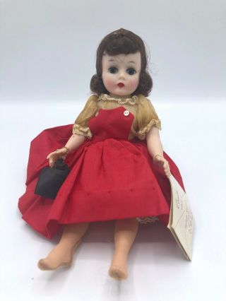 Vintage 1957 - 1960 Madam Alexander " Cissette " 10 Inch Red Dress With Tag