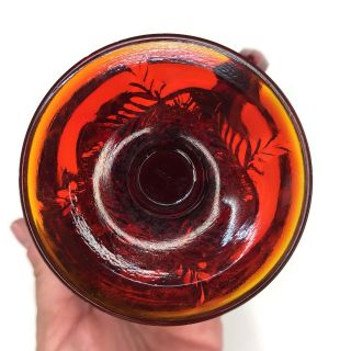 Fenton Inverted Strawberry Pattern Glass Creamer Ruby Red Vintage 2