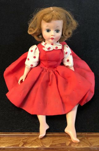 Madame Alexander Cissette Red Taffeta Dress With White Blouse And Red Polka Dots