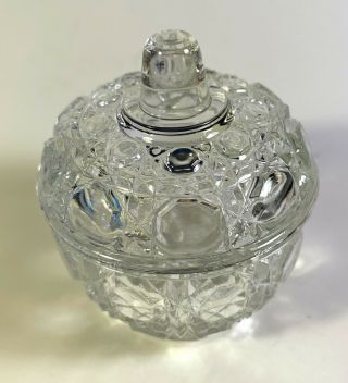 Vintage Westmoreland Crystal Cut Glass Sugar Bowl With Lid Euc