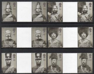 Gb Mnh 2004 Sg2489 - 2494 150th Anv Of The Crimean War Gutter Pairs
