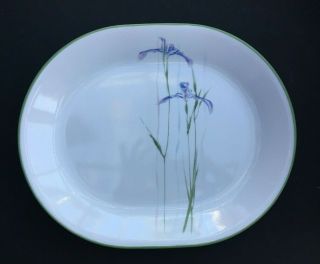 Vintage Corelle Shadow Iris Oval Serving Platter 12” X 10”