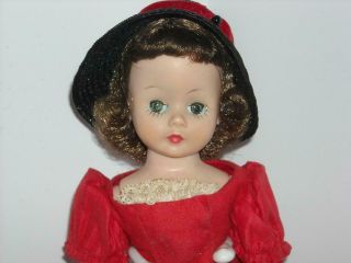 Vintage 1950 ' s Madame Alexander Brunette Cissette Doll Red Dress 1957 913 2