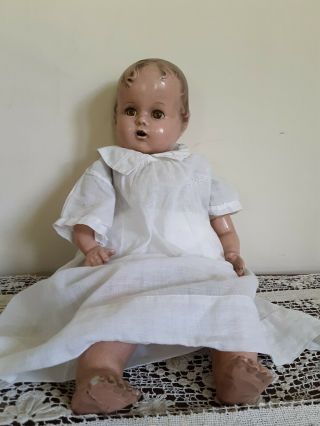 Vintage Composition Baby Doll - Large - Brown Eyes Open/close