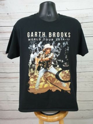 Garth Brooks World Tour Concert T Shirt 2014 - 2017 Black Adult L