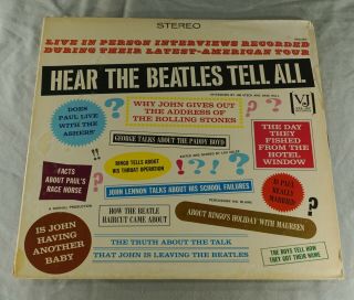 Vintage Hear The Beatles Tell All 33 1/3 Rpm Record Album