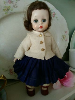 Vintage Madame Alexander - kins Doll 1950s Tagged Dress,  Brunette 7 1/2 