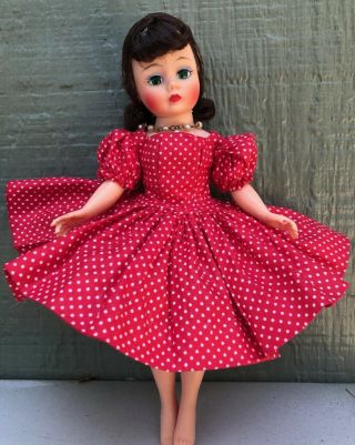 Cissette Scarlett Madame Alexander 9 1/2 " Doll In Red Polka Dot Street Dress