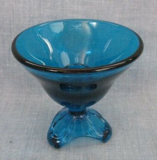 Viking Glass Epic Drape Three Toed Arched Foot Bluenique Candle Bowl