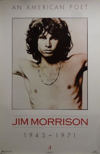 Jim Morrison 23x35 American Poet Memorial Poster 1998 The Doors