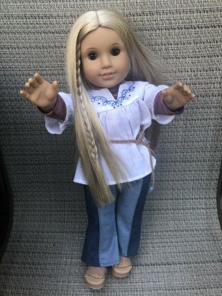 American Girl Doll Julie Albright 18 " Braided Hairstyle With Outfit And Book