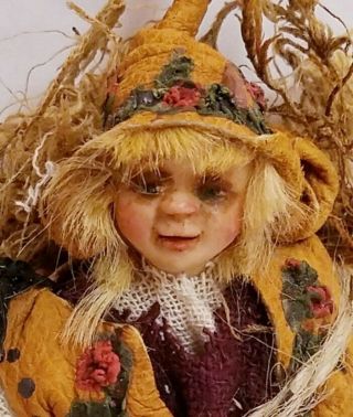 Artist Dwarf Elf Gnome Woodsey Man Doll Dollhouse Miniature 1:12 Hand Made
