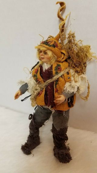 Artist Dwarf Elf Gnome Woodsey Man Doll Dollhouse Miniature 1:12 Hand Made 2