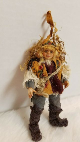 Artist Dwarf Elf Gnome Woodsey Man Doll Dollhouse Miniature 1:12 Hand Made 3