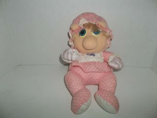 Vintage 1985 Hasbro Softies Jim Hanson Muppet Babies Baby Miss Piggy Plush 11 " T