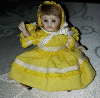 Antique Cabinet Sized Bisque Dollhouse Doll Germany 4 " Exc.  $66.  66