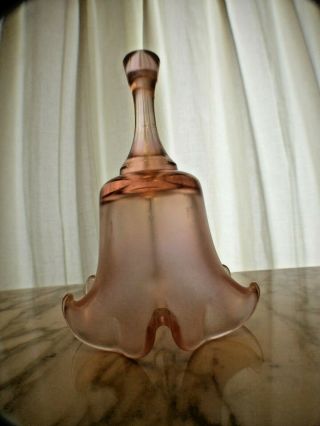 Fenton Pink Iridescent Stretch Glass Bell 75th Anniversary