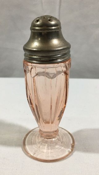 Pink Depression Glass Salt Or Pepper Shaker